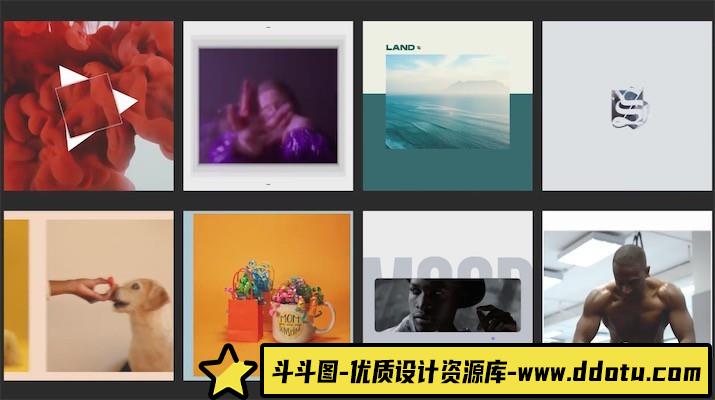 FCPX插件-8组现代方形封面海报排版动画模板 ModernPosts 支持M1-斗斗图