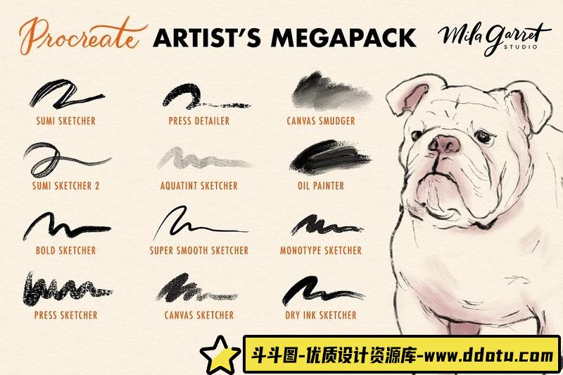 [Procreate笔刷]105种ProcreateAPP必备纹理笔刷打包下载