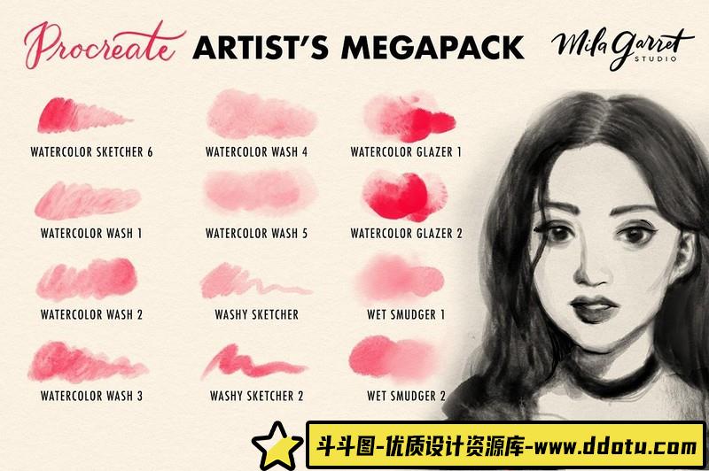 [Procreate笔刷]105种ProcreateAPP必备纹理笔刷打包下载