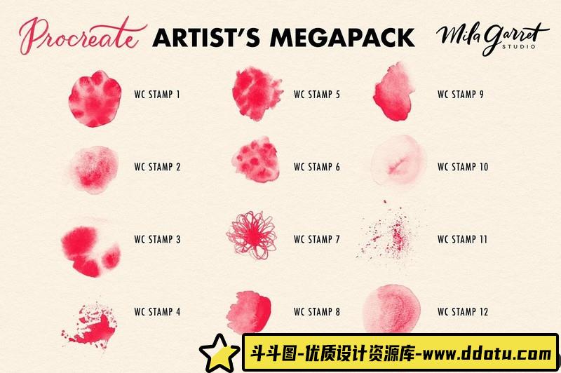 [Procreate笔刷]105种ProcreateAPP必备纹理笔刷打包下载