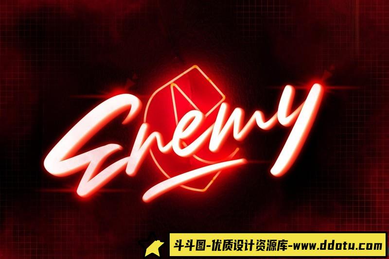 [Procreate笔刷]30组Procreate赛博朋克霓虹文本发光画笔笔刷下载