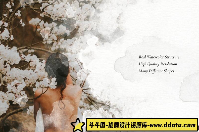 [Procreate笔刷]457个ProcreateApp水彩画笔刷套装下载457WatercolorStampsforProcreate