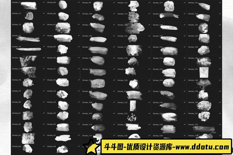 [Procreate笔刷]457个ProcreateApp水彩画笔刷套装下载457WatercolorStampsforProcreate