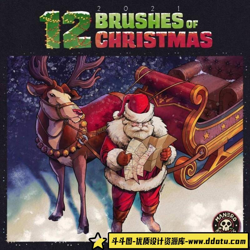 [Procreate笔刷]ipad笔刷，圣诞节笔刷合集Procreate笔刷