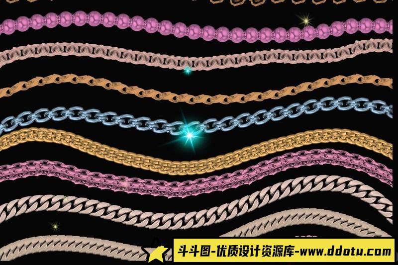 [Procreate笔刷]Procreate-X5宝石项链装饰画笔包38!Chain,NecklaceforPROCREATE-X5