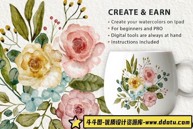 [Procreate笔刷]ProCreate笔刷，用于ProCreate的手绘图章画笔