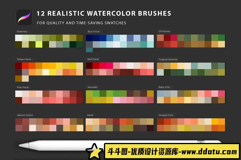 [Procreate笔刷]ProCreate笔刷，用于ProCreate的手绘图章画笔