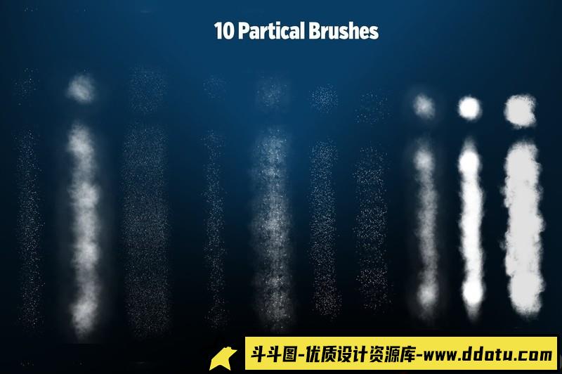 [Procreate笔刷]Procreate笔刷-50个灯光聚光灯星星粒子光效Procreate画笔