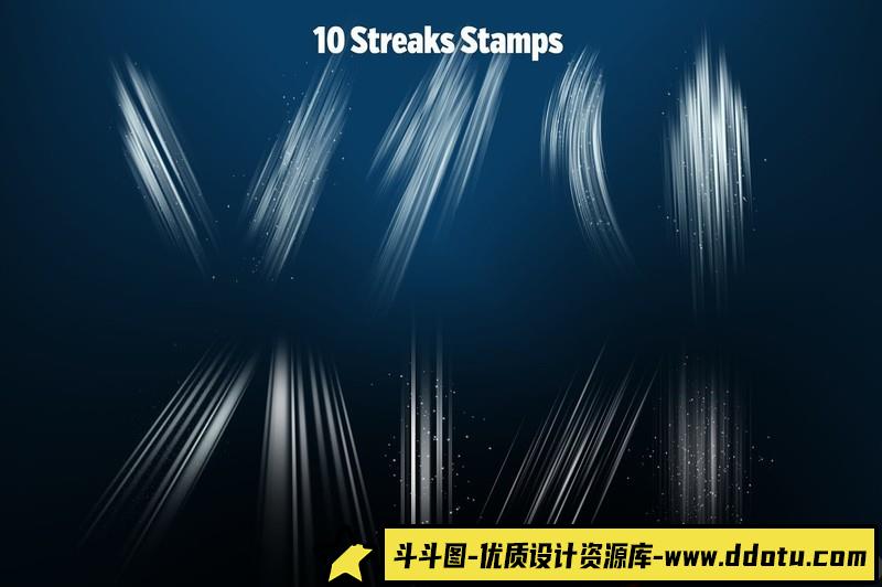 [Procreate笔刷]Procreate笔刷-50个灯光聚光灯星星粒子光效Procreate画笔