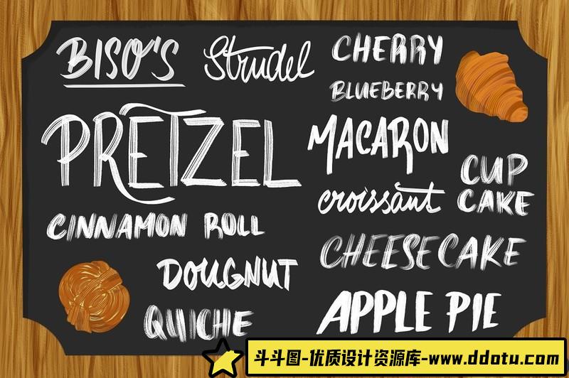 [Procreate笔刷]Procreate笔刷-Procreate的24个手写黑板记号笔画笔