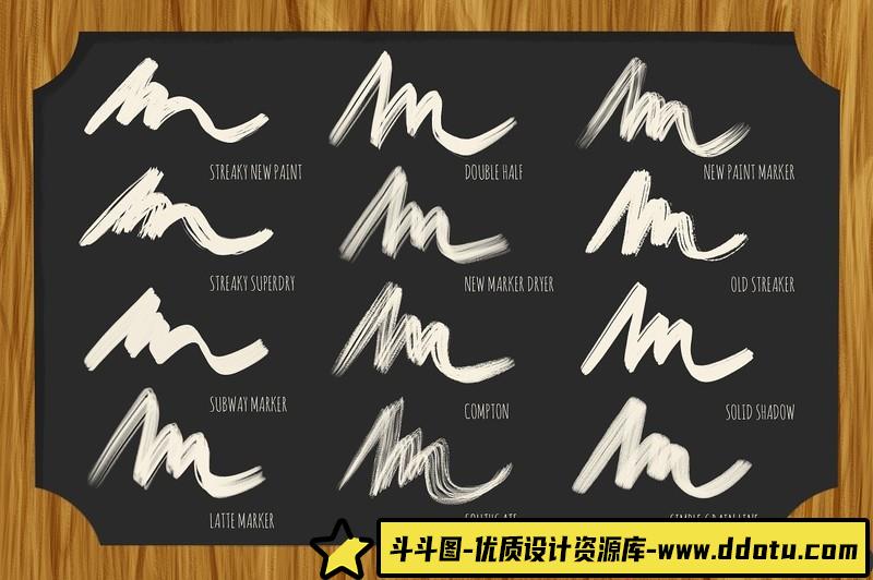 [Procreate笔刷]Procreate笔刷-Procreate的24个手写黑板记号笔画笔