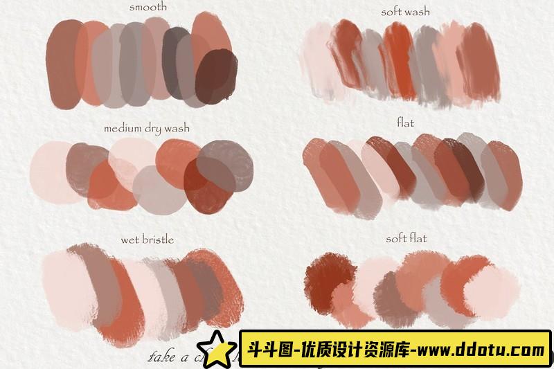 [Procreate笔刷]Procreate琥珀色素描纹理水粉画Procreate笔刷AmberGouacheKitforProcreate