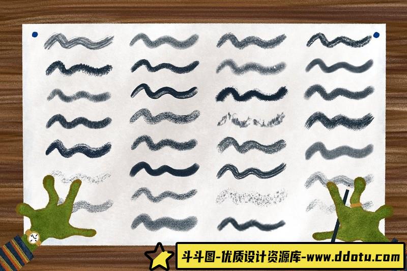 [Procreate笔刷]Procreate画笔-30个逼真的铅笔手绘插图Procreate笔刷