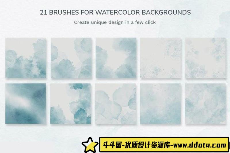 [Procreate笔刷]Procreate水彩笔套装-用于服装印花,结婚请柬和卡片,化妆品品牌包装