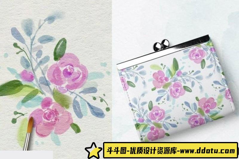 [Procreate笔刷]Procreate水彩笔套装-用于服装印花,结婚请柬和卡片,化妆品品牌包装