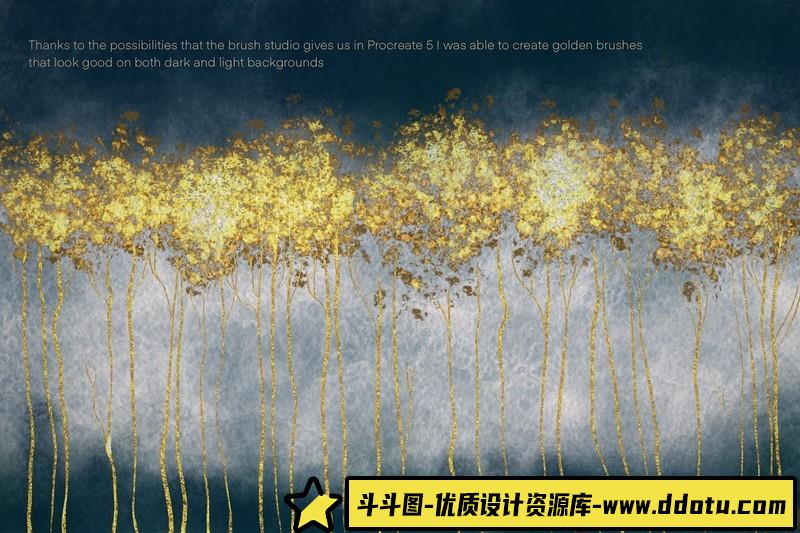[Procreate笔刷]纯金Procreate刷子套装PureGoldProcreateBrushset