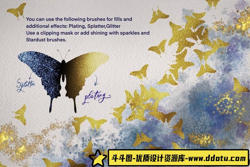 [Procreate笔刷]纯金Procreate刷子套装PureGoldProcreateBrushset