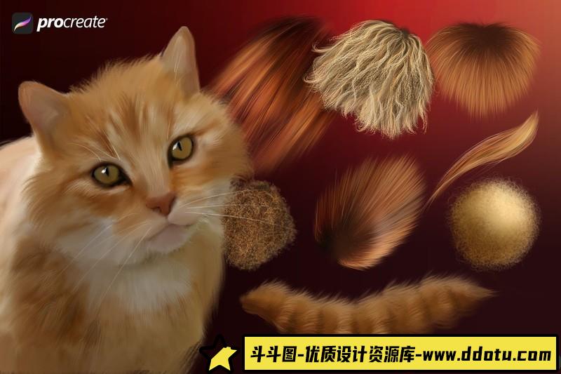 [Procreate笔刷]动物毛皮Procreate画笔笔刷下载-AnimalFurProcreateBrushes