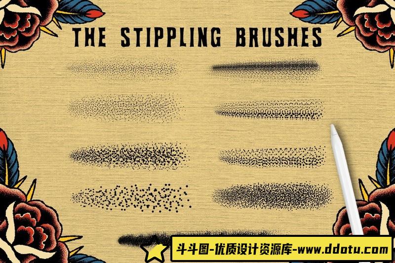 [Procreate笔刷]复古纹身iPad中Procreate画笔及笔刷