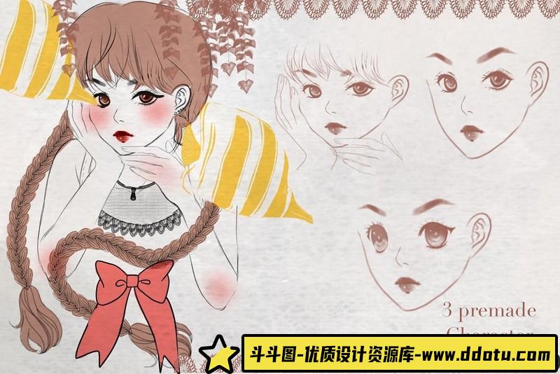 [Procreate笔刷]漫画肖像Procreate笔刷Mangaportraitprocreatebrush