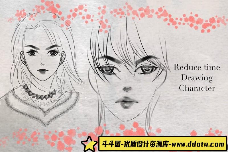 [Procreate笔刷]漫画肖像Procreate笔刷Mangaportraitprocreatebrush