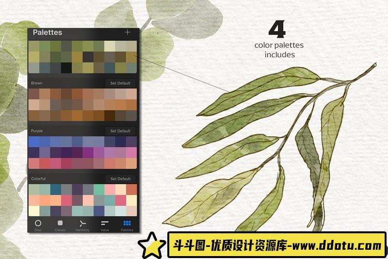 [Procreate笔刷]现代纸胶带vol1-30纹理和图案ProcreateApp画笔