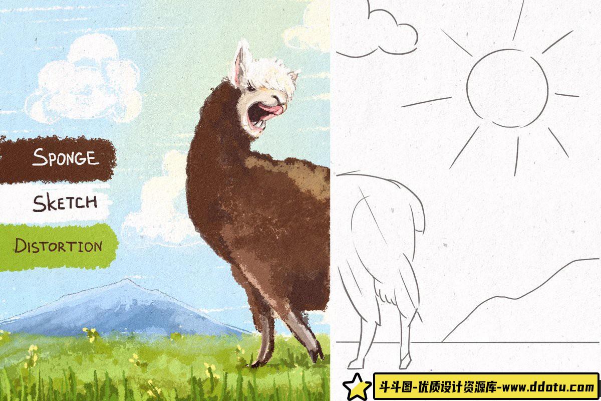 [Procreate笔刷]Procreate草图手绘效果画笔笔刷Hand Drawn Brushes for Procreate