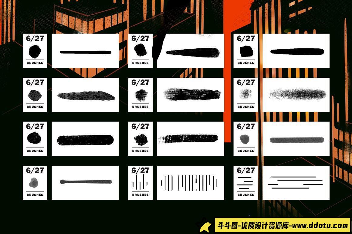 [Procreate笔刷]Procreate笔刷-漫画和半色调画笔 Comics & Halftone: Procreate Brushes