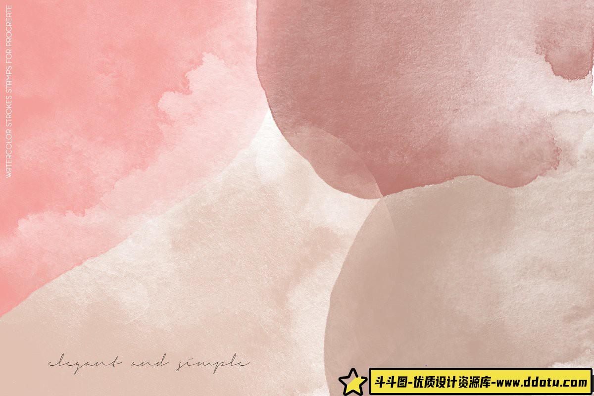 [Procreate笔刷]457个Procreate App水彩画笔刷套装下载 457 Watercolor Stamps for Procreate