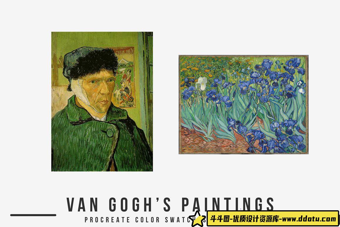 [Procreate笔刷]梵高(Van Gogh)艺术绘画Procreate画笔+调色板+教程 Van Gogh’s Art Procreate Brushes