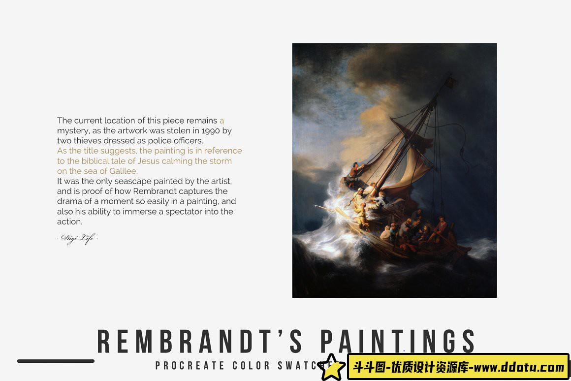 [Procreate笔刷]伦勃朗的绘画艺术Procreate笔刷+调色板 Rembrandt’s Art Procreate Brushes