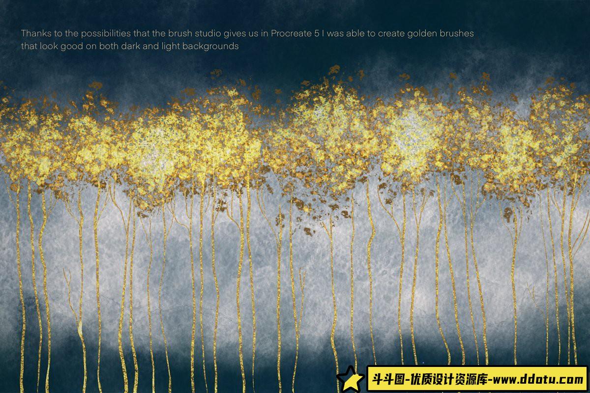 [Procreate笔刷]纯金Procreate刷子套装 Pure Gold Procreate Brushset