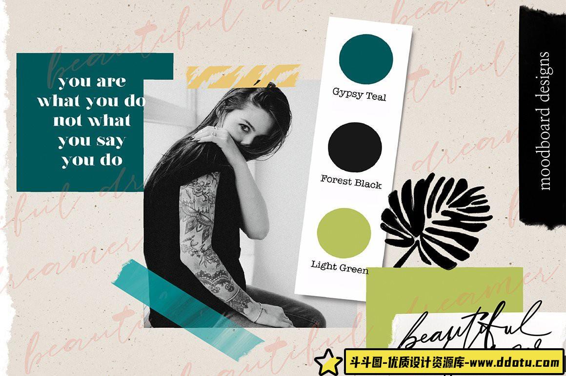 [Procreate笔刷]现代纸胶带vol 1-30纹理和图案Procreate App画笔