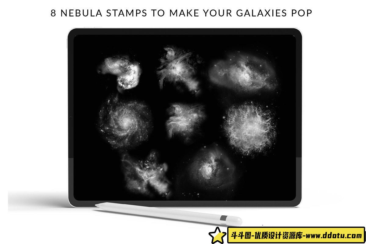 [Procreate笔刷]Procreate 创建华丽的星系月亮星座和夜空场景画笔下载