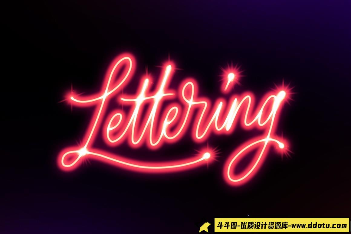 [Procreate笔刷]30多个Procreate霓虹笔刷Procreate Neon Brushes画笔下载