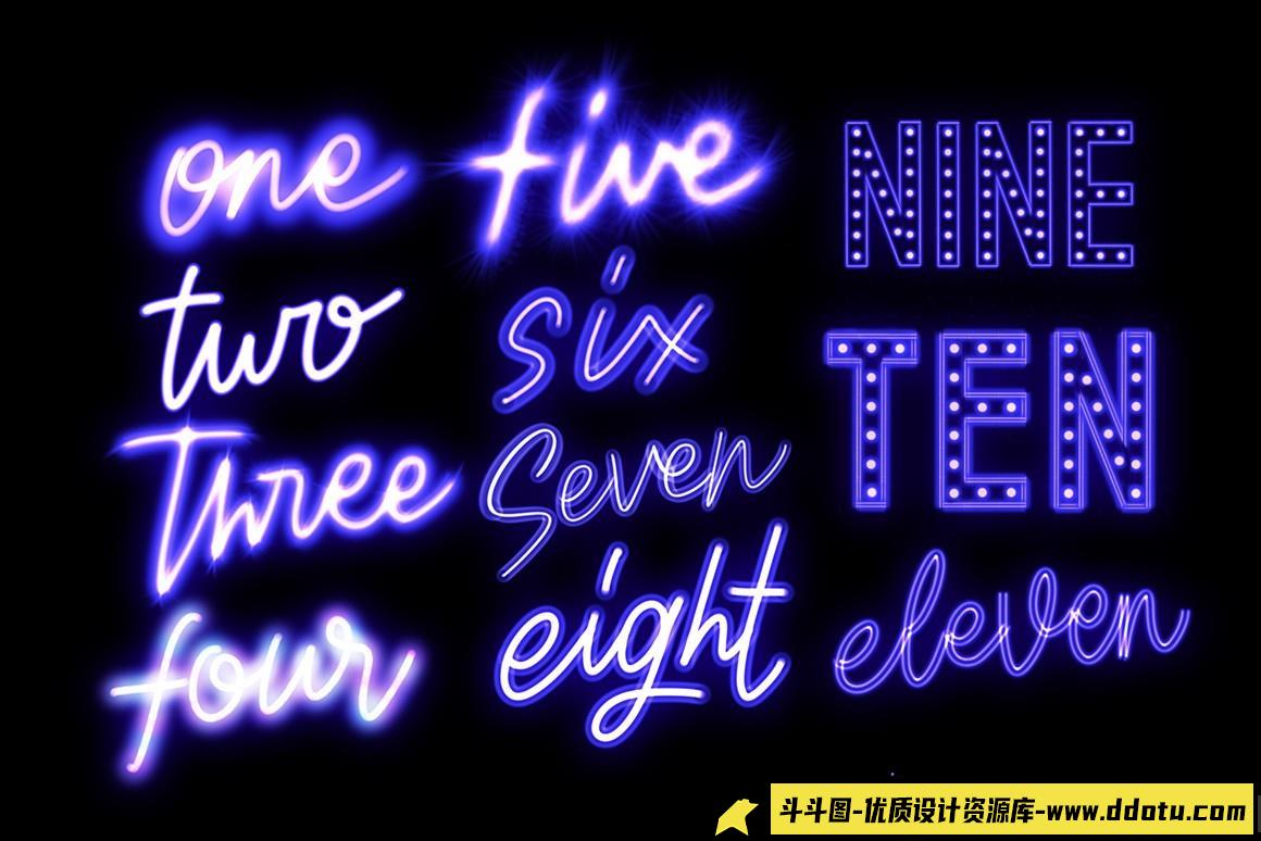 [Procreate笔刷]30多个Procreate霓虹笔刷Procreate Neon Brushes画笔下载