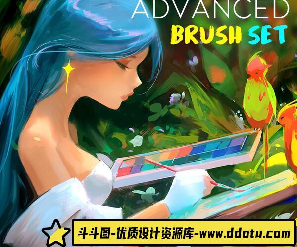 [Procreate笔刷]Artstation – Rossdraws 高级画笔套装 – Photoshop+Procreate画笔-斗斗图