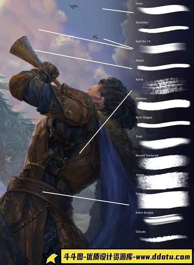 [Procreate笔刷]Gumroad – 14 支专为绘画而精心打造的 Procreate 画笔