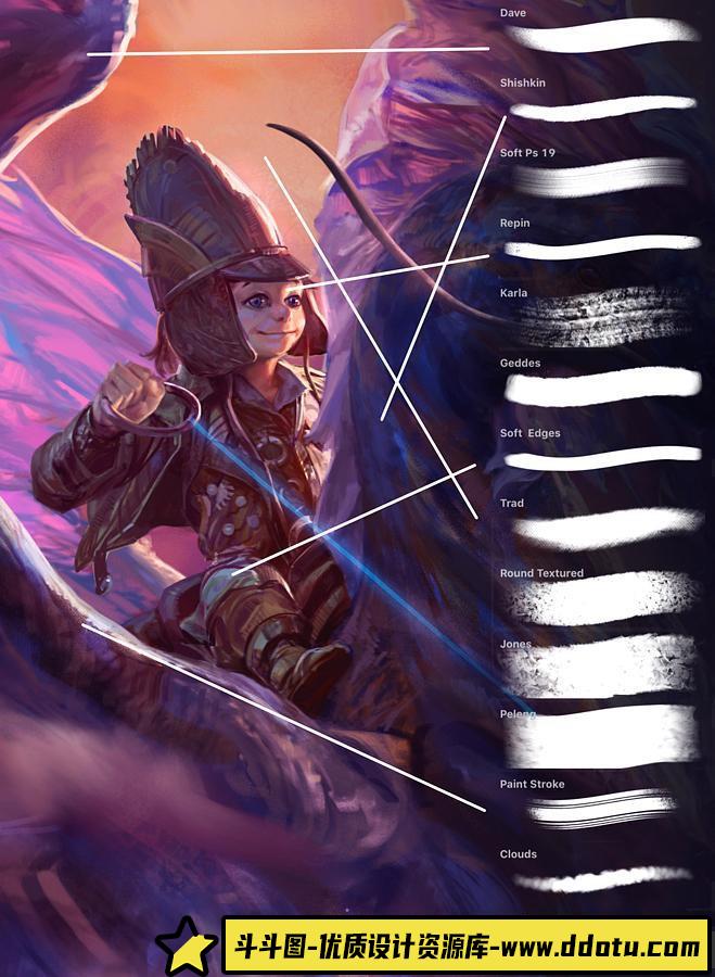 [Procreate笔刷]Gumroad – 14 支专为绘画而精心打造的 Procreate 画笔