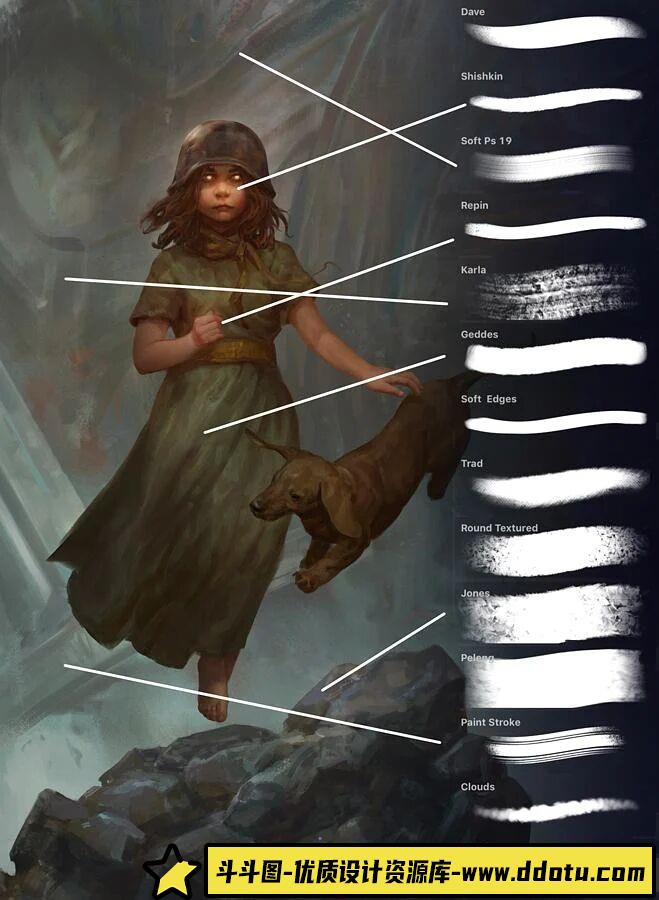 [Procreate笔刷]Gumroad – 14 支专为绘画而精心打造的 Procreate 画笔