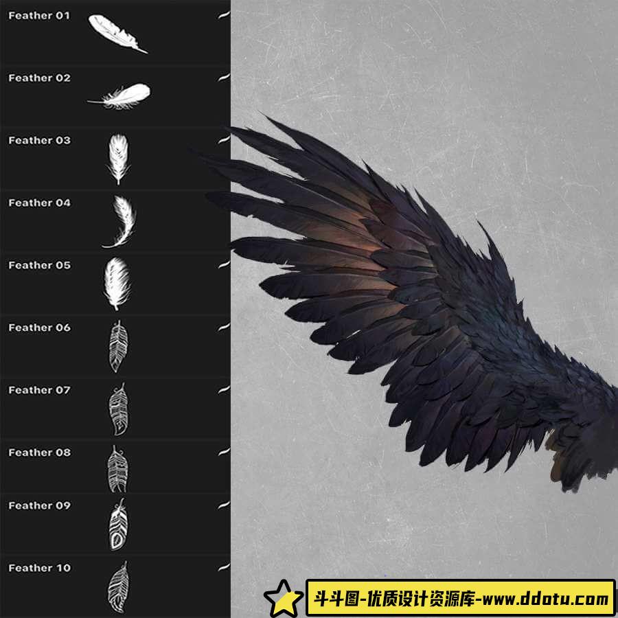 [Procreate笔刷]ipad笔刷 羽毛Procreate笔刷合集