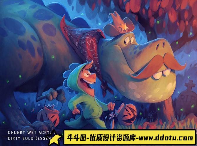 [Procreate笔刷]The Oil MaxPack – 传统纹理Procreate画笔-斗斗图