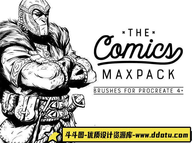 [Procreate笔刷]Procreate漫画笔刷包 The Comics MaxPack – Brushes for Procreate-斗斗图