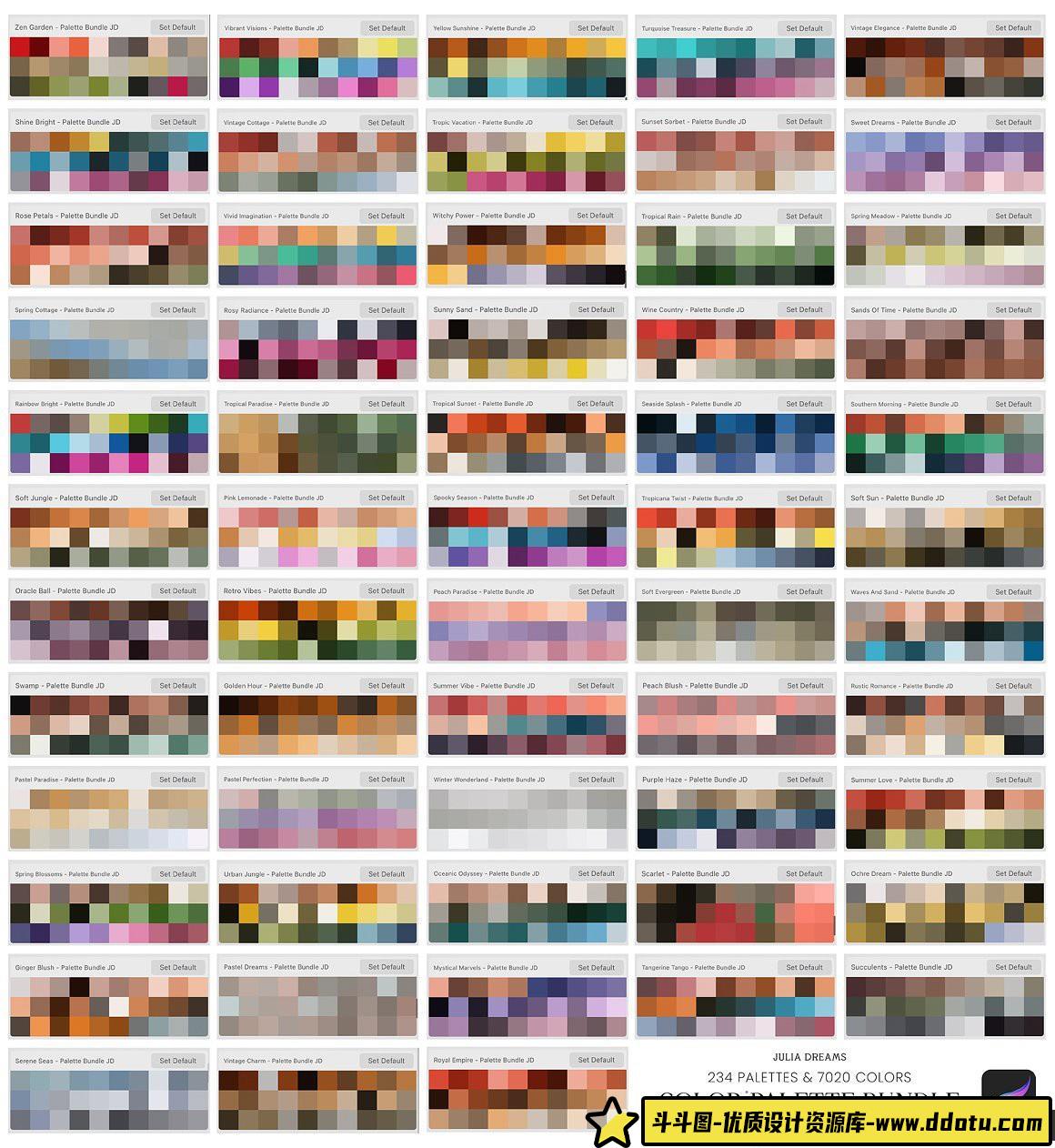 [Procreate笔刷]Procreate调色板捆绑包 Color Palette Bundle Procreate Swatces