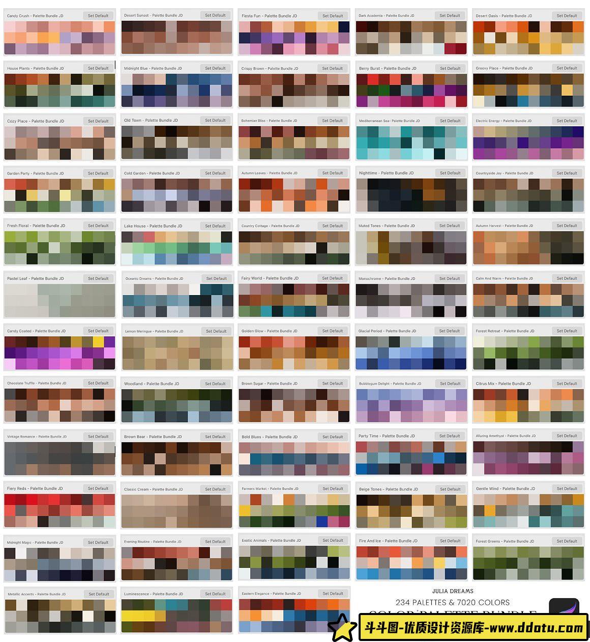 [Procreate笔刷]Procreate调色板捆绑包 Color Palette Bundle Procreate Swatces
