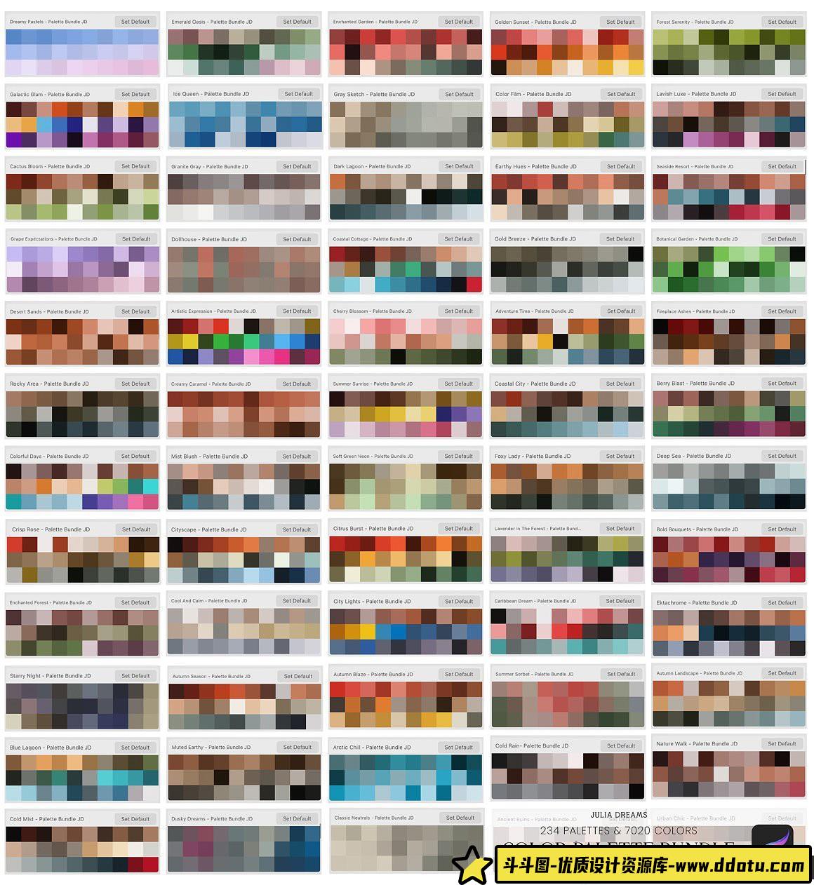 [Procreate笔刷]Procreate调色板捆绑包 Color Palette Bundle Procreate Swatces