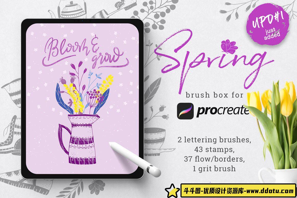 [Procreate笔刷]Procreate画笔套装-创建手绘外观设计所需要的一切Procreate画笔