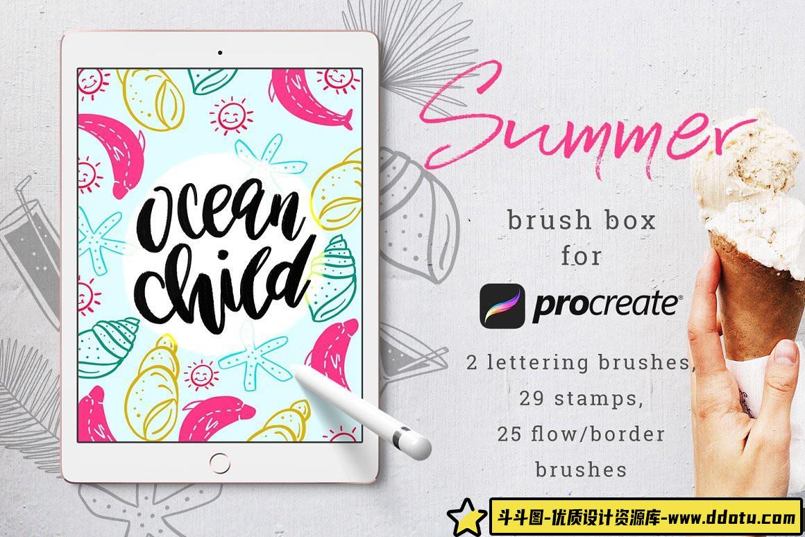 [Procreate笔刷]Procreate画笔套装-创建手绘外观设计所需要的一切Procreate画笔