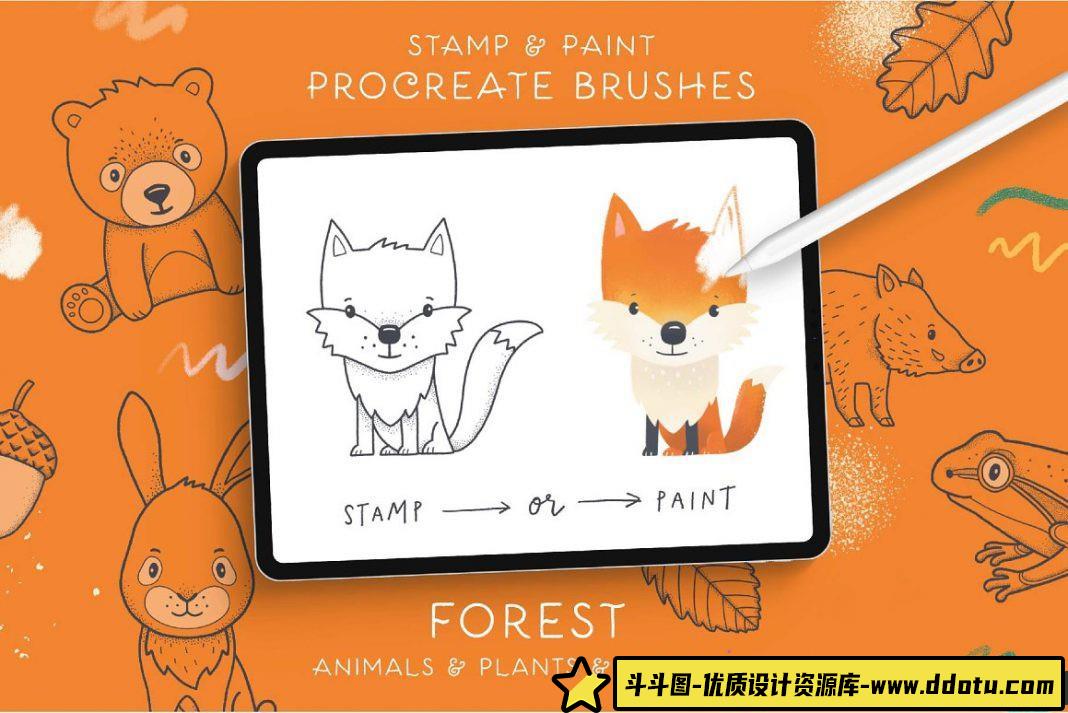 [Procreate笔刷]300+Procreate卡片.海报.报价.装饰品.横幅笔刷和字体包