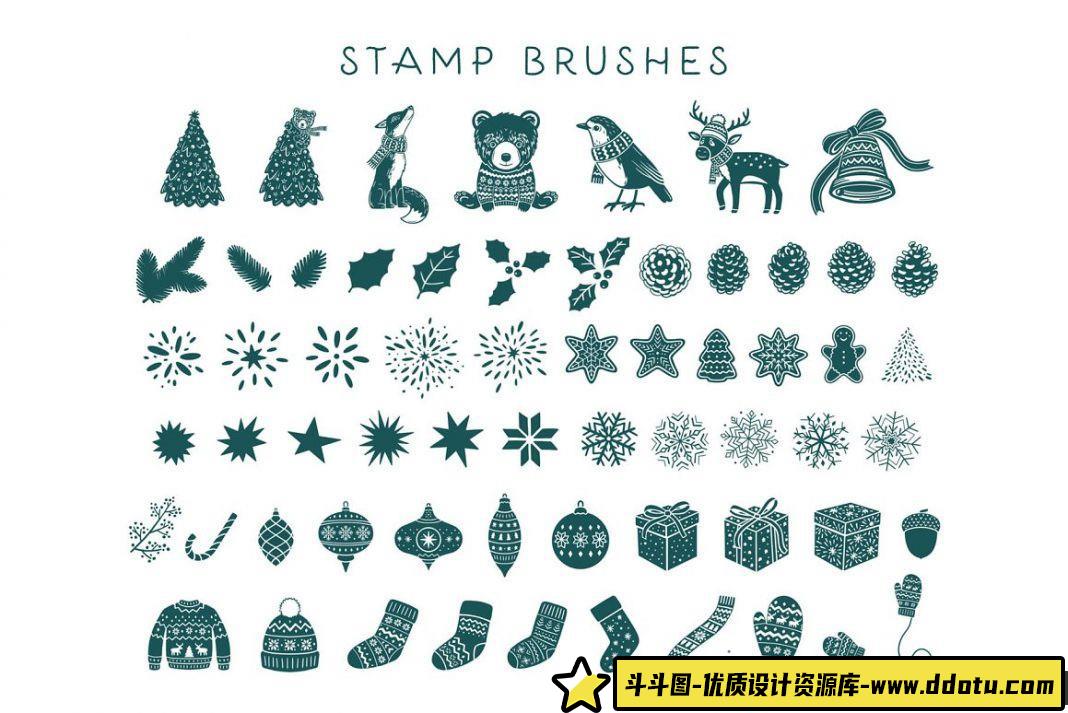 [Procreate笔刷]300+Procreate卡片.海报.报价.装饰品.横幅笔刷和字体包